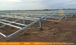印度10MW大型地面电站—晨科太阳能光伏支架拍桩系统