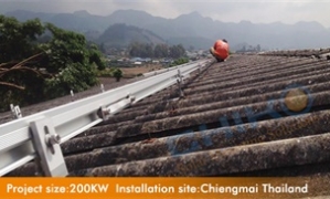 泰国清迈200KW商业屋顶小型电站--晨科L双头螺栓系统