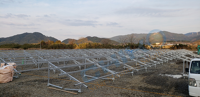 日本500kw电站-CHIKO地面太阳能板支架T2VC+U2V系统