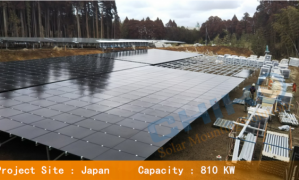 日本千叶县810KW倾斜地面光伏支架