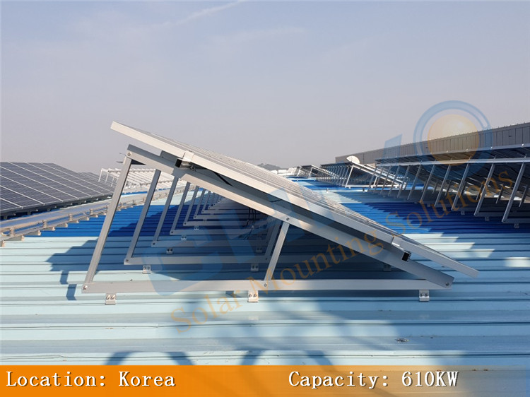 韩国仁川610KW屋顶光伏支架工程