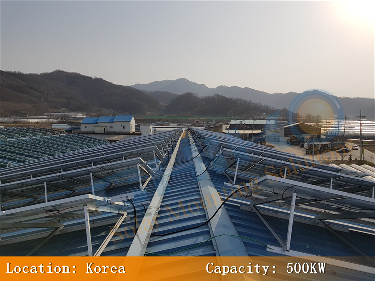 韩国500KW屋顶项目-晨科光伏支架CK-CTA系列的应用