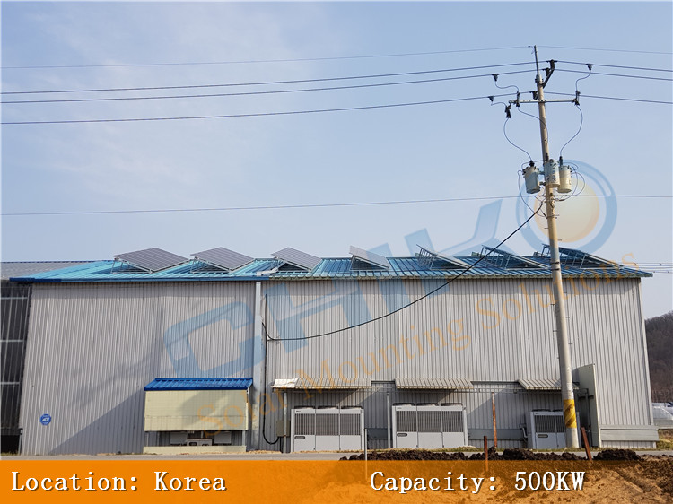 韩国500KW屋顶项目-晨科光伏支架CK-CTA系列的应用