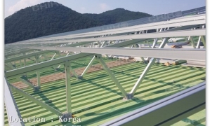韩国500KW屋顶项目-晨科T2VC光伏支架系统